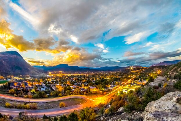 Das Panorama von Durango wÃ¤hrend der AbenddÃ¤mmerung
