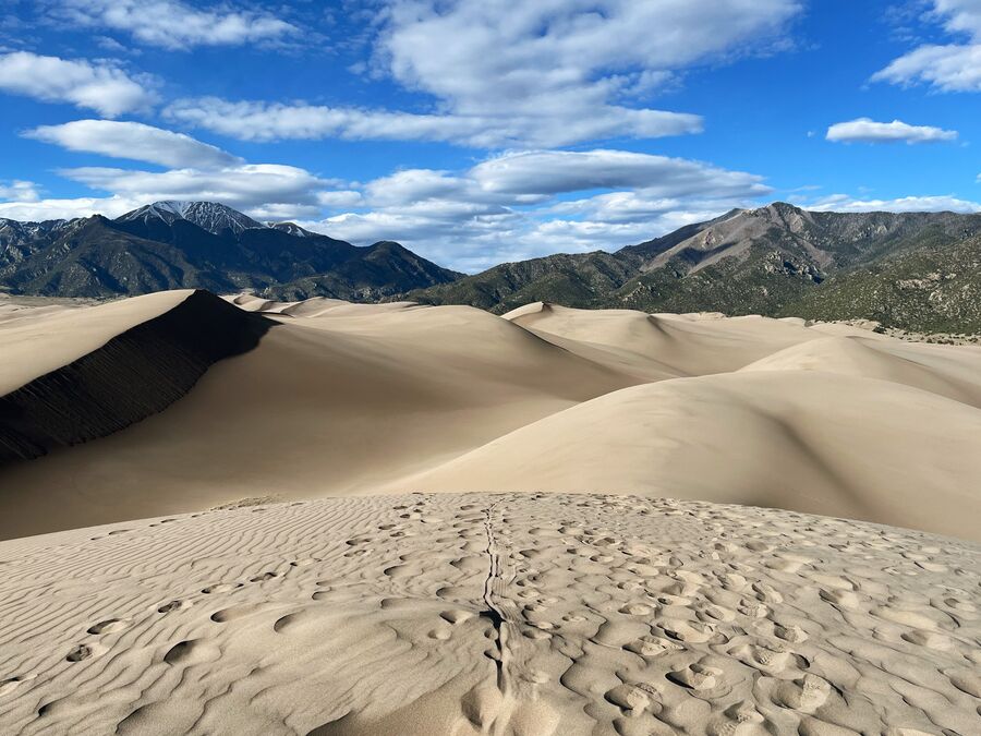 Blick auf die Sanddünen im Great Sand Dunes Nationalpark