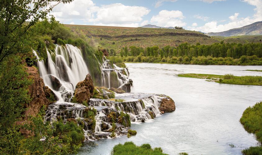 Ein kleiner Wasserfall am Fall River von Idaho