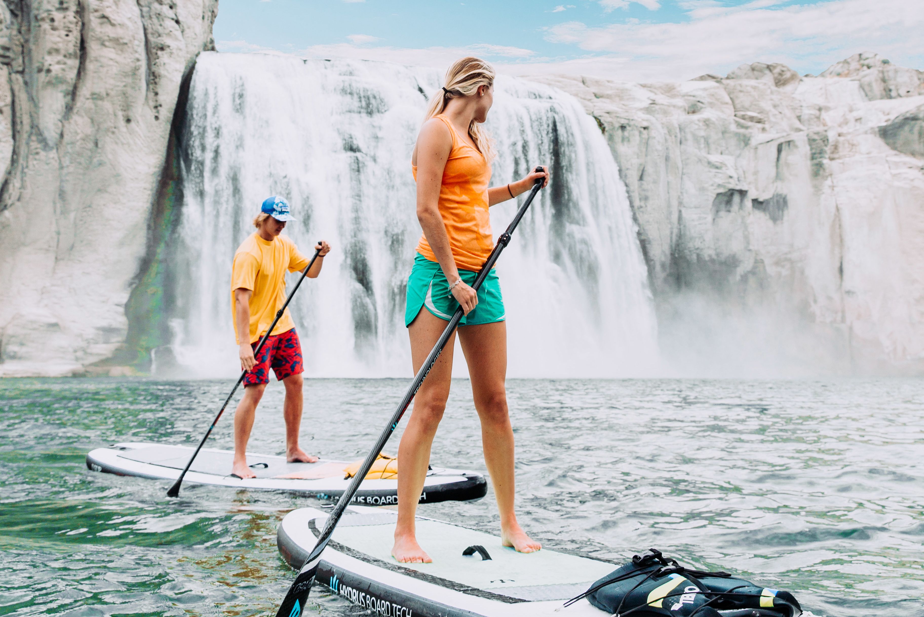 Stand Up Paddling vor den Shoshone Falls in Twin Falls