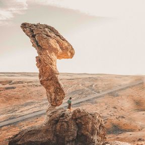 Eine Felsformation des Balanced Rock Parks in Idaho