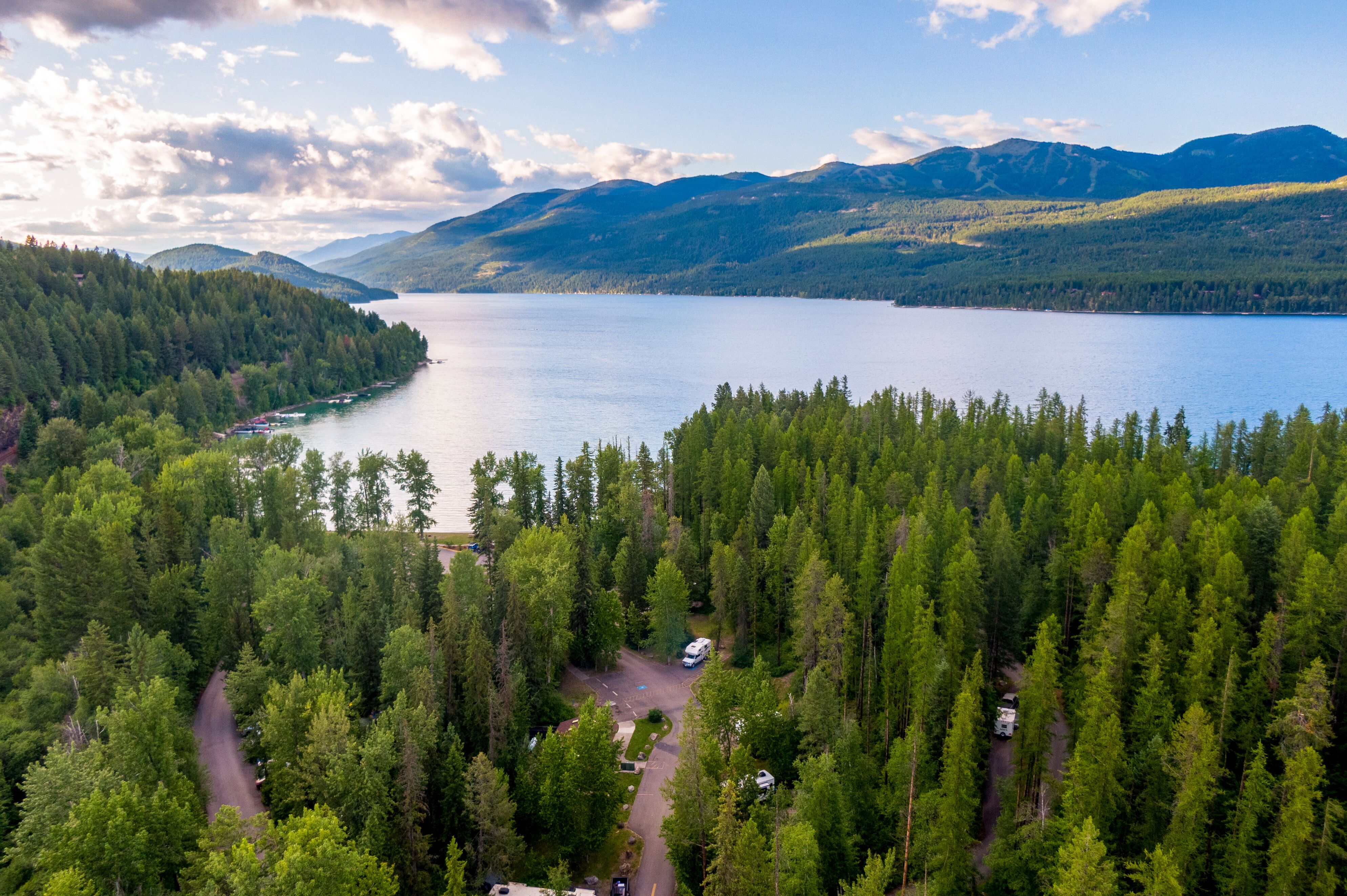 Camping am Whitefish Lake in Montana