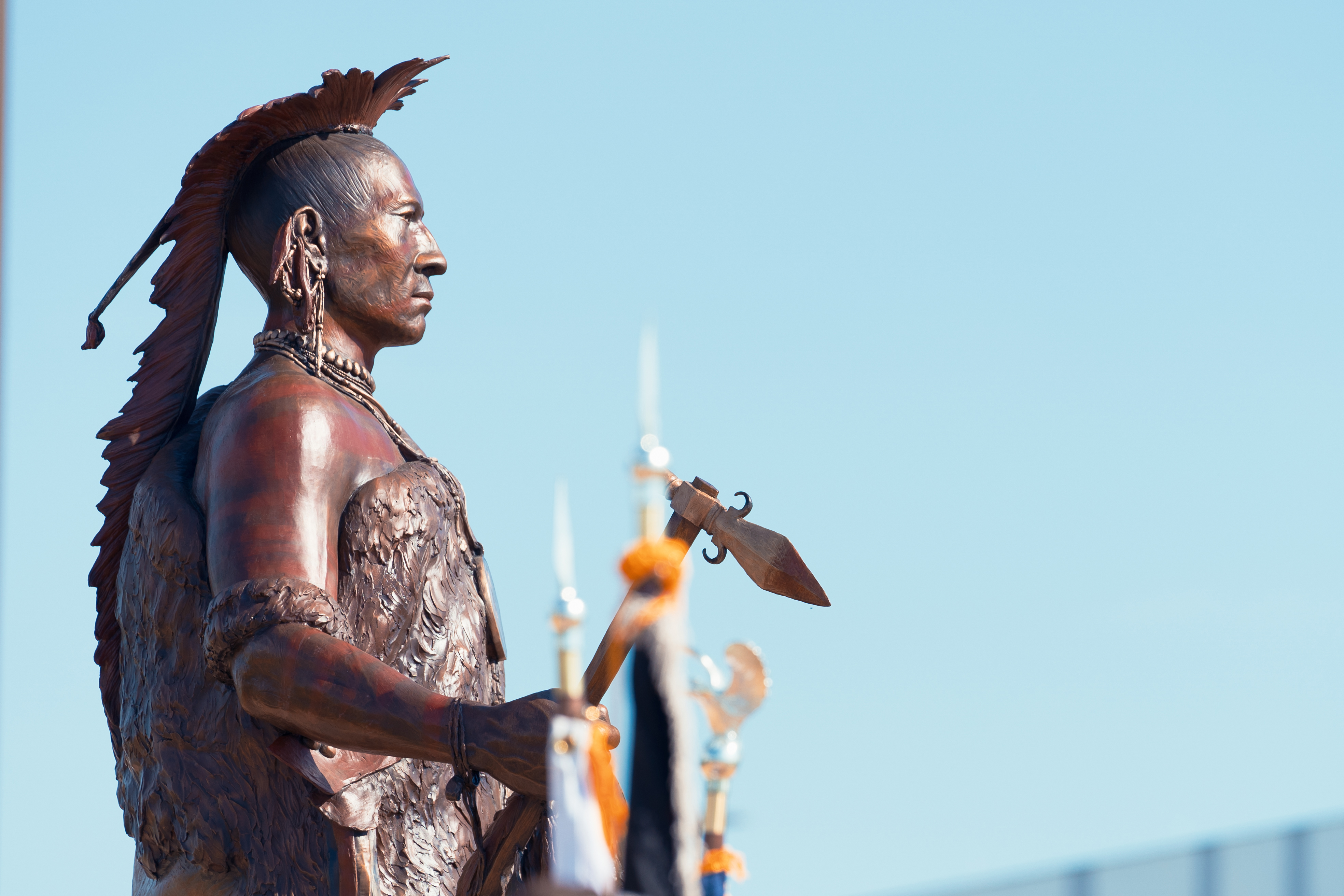 Indigene Statue im Lewis and Clark Landing Park