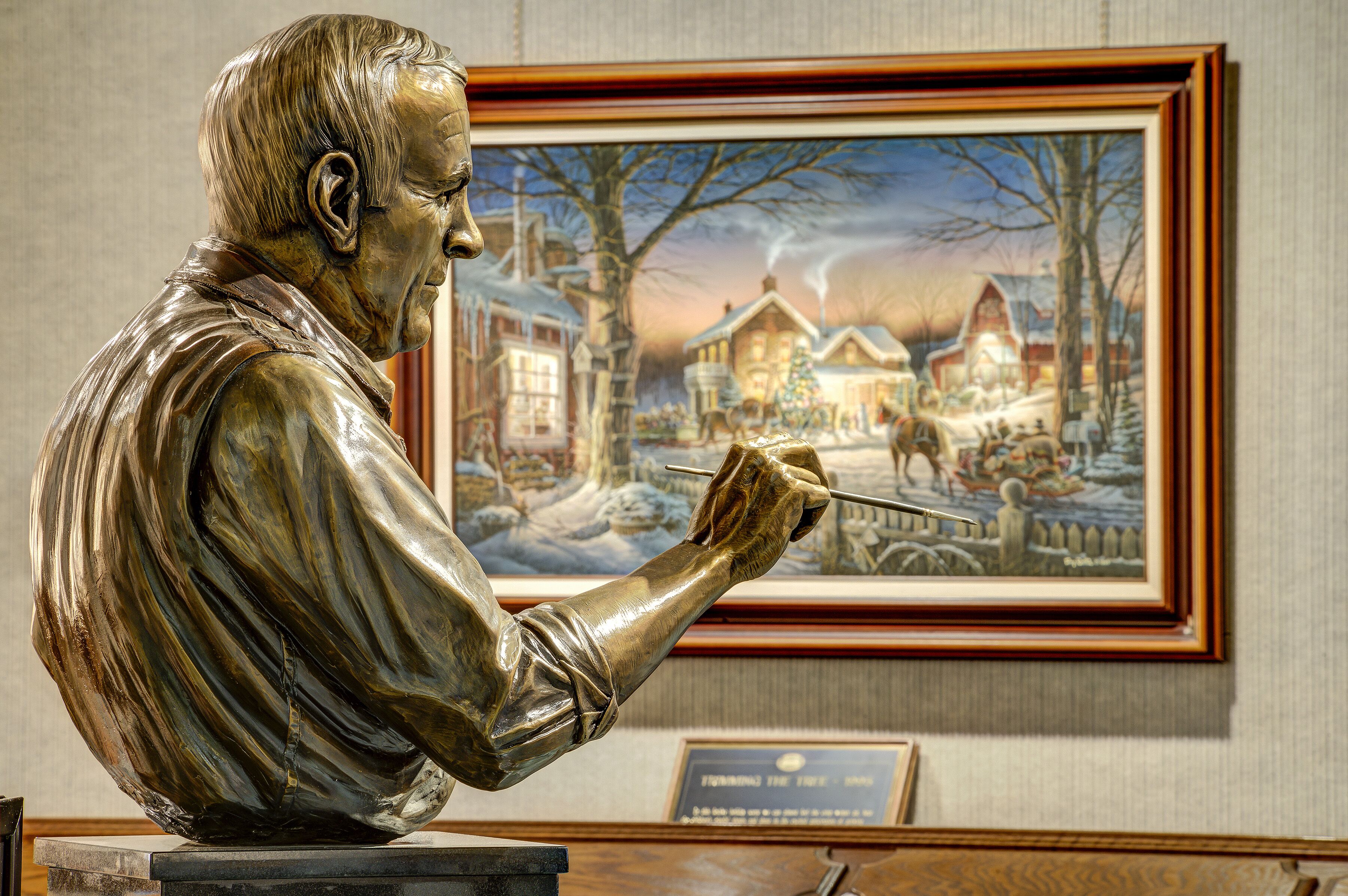 Eine Statue von Terry Redlin im Terry Redlin Center in South Dakota