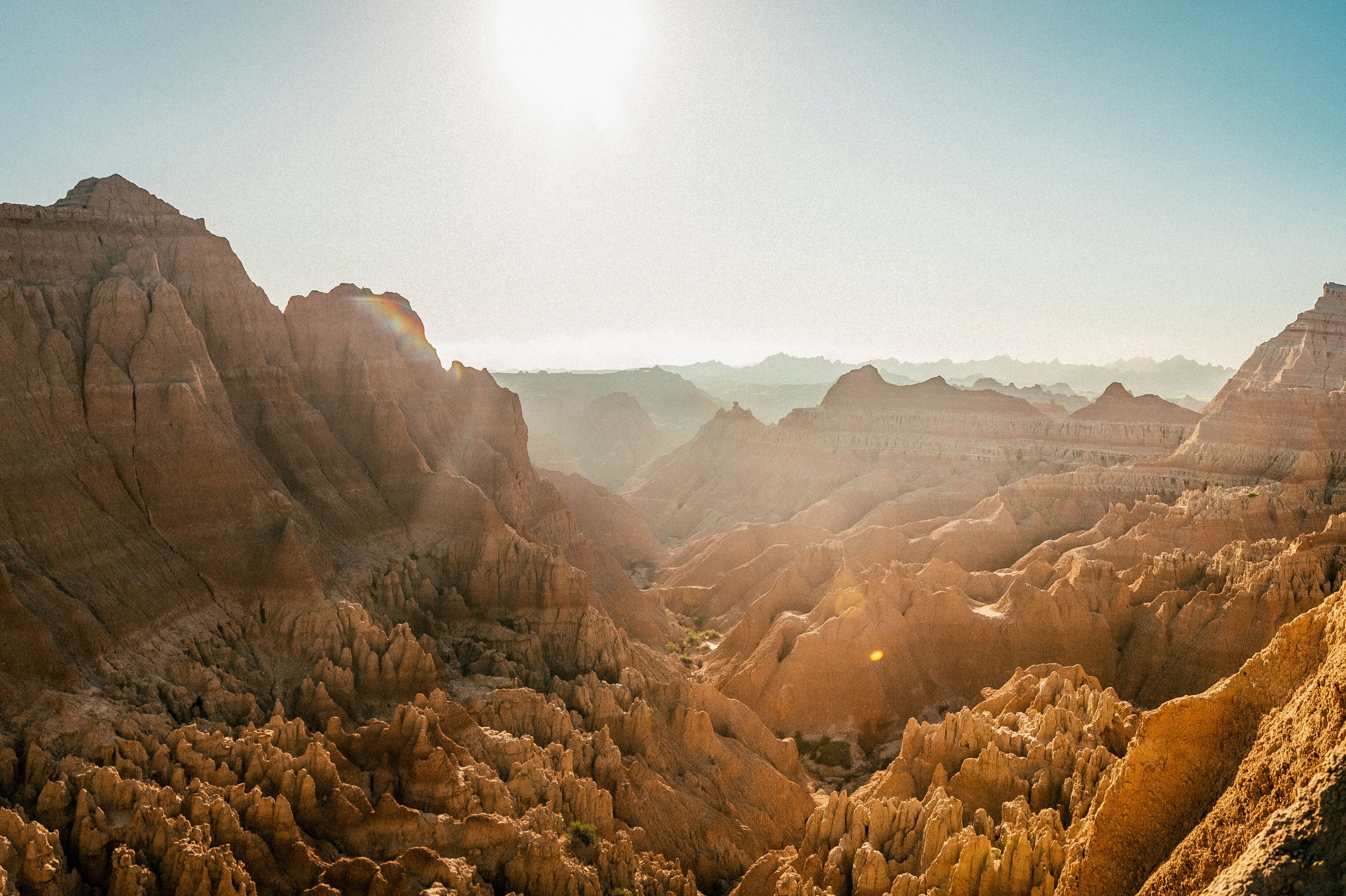 Verwittertes Gestein im Badlands National Park South Dakota