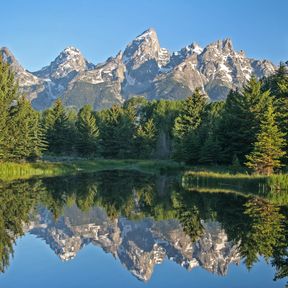 Der Grand Teton Gebirgszug in Wyoming