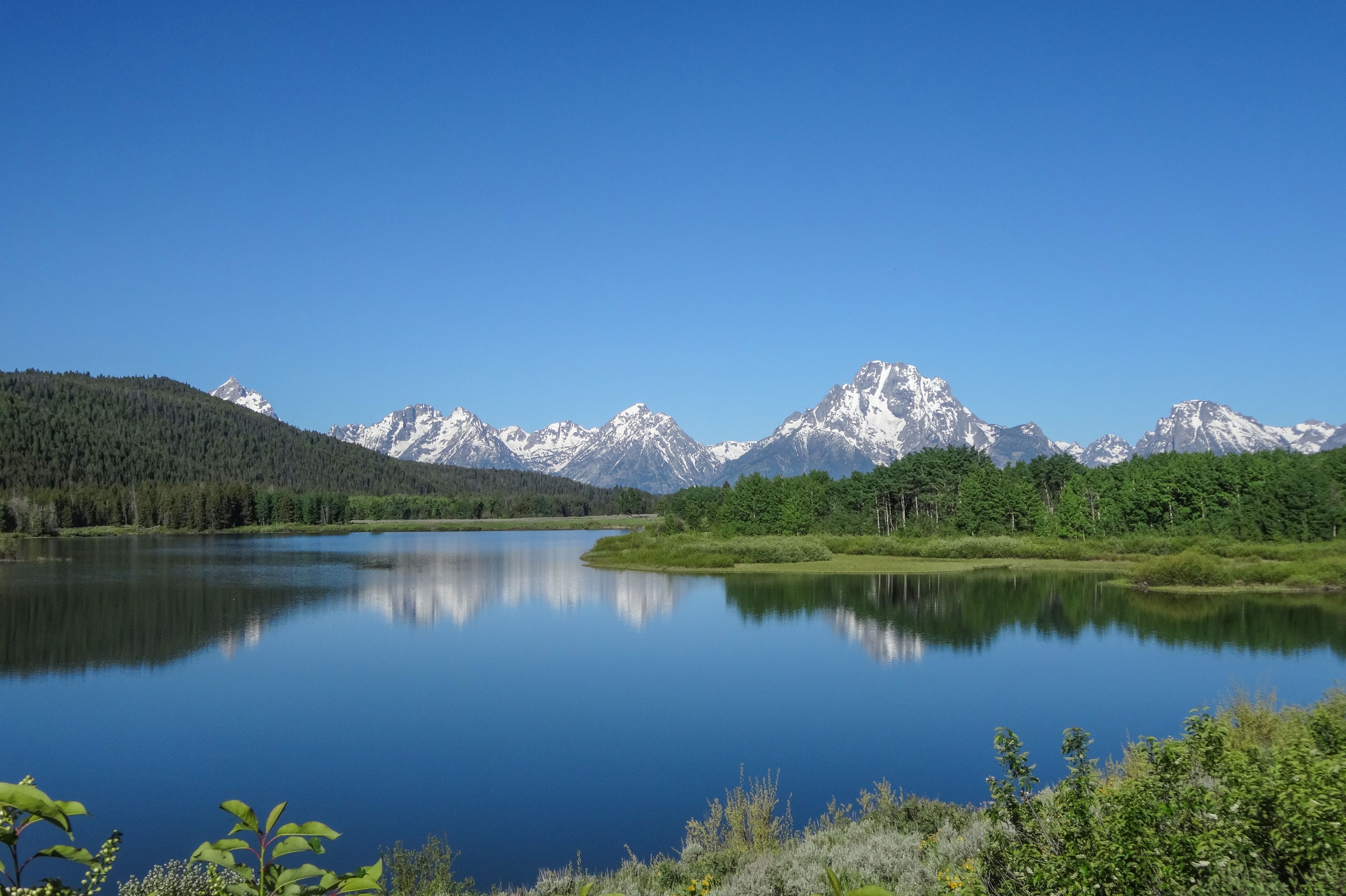 Der Jackson Lake mit Blick auf die Teton-Bergkette im US-Bundesstaat Wyoming