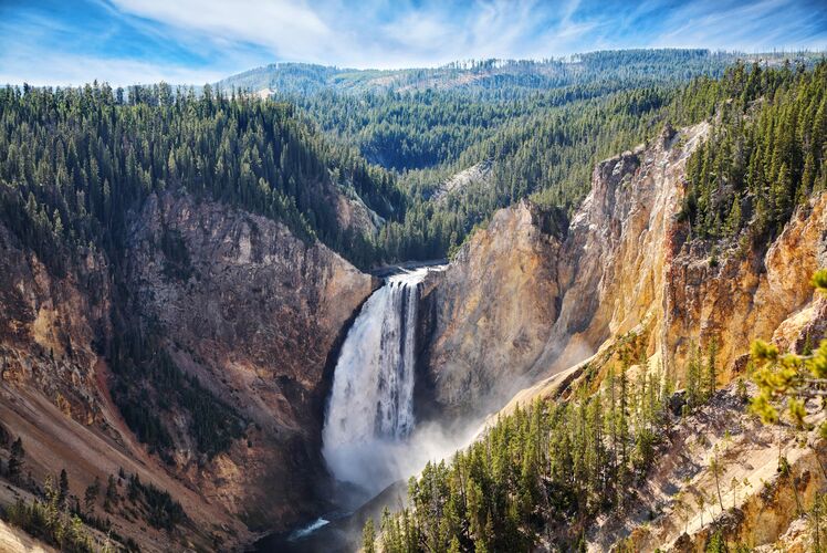 Wasserfall im Yellowstone National Park in Wyoming