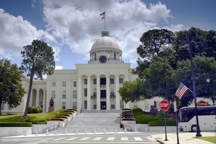 Blick auf das Alabama State Capitol in der Hauptstadt Montgomery