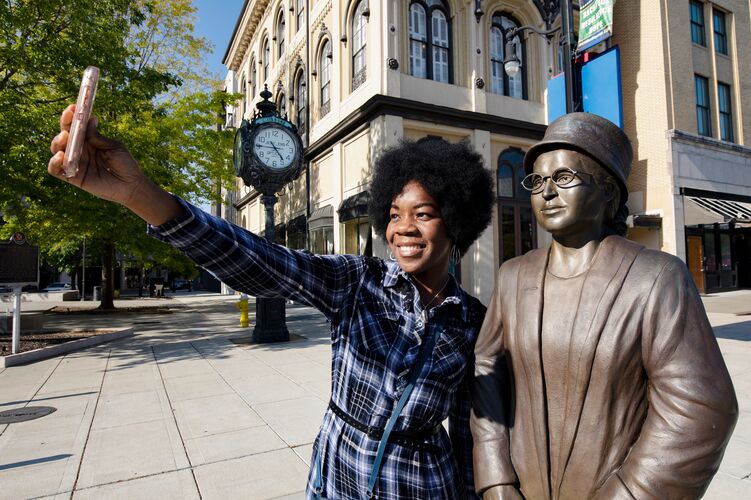 Rosa Parks Statue in Montgomery in Alabama
