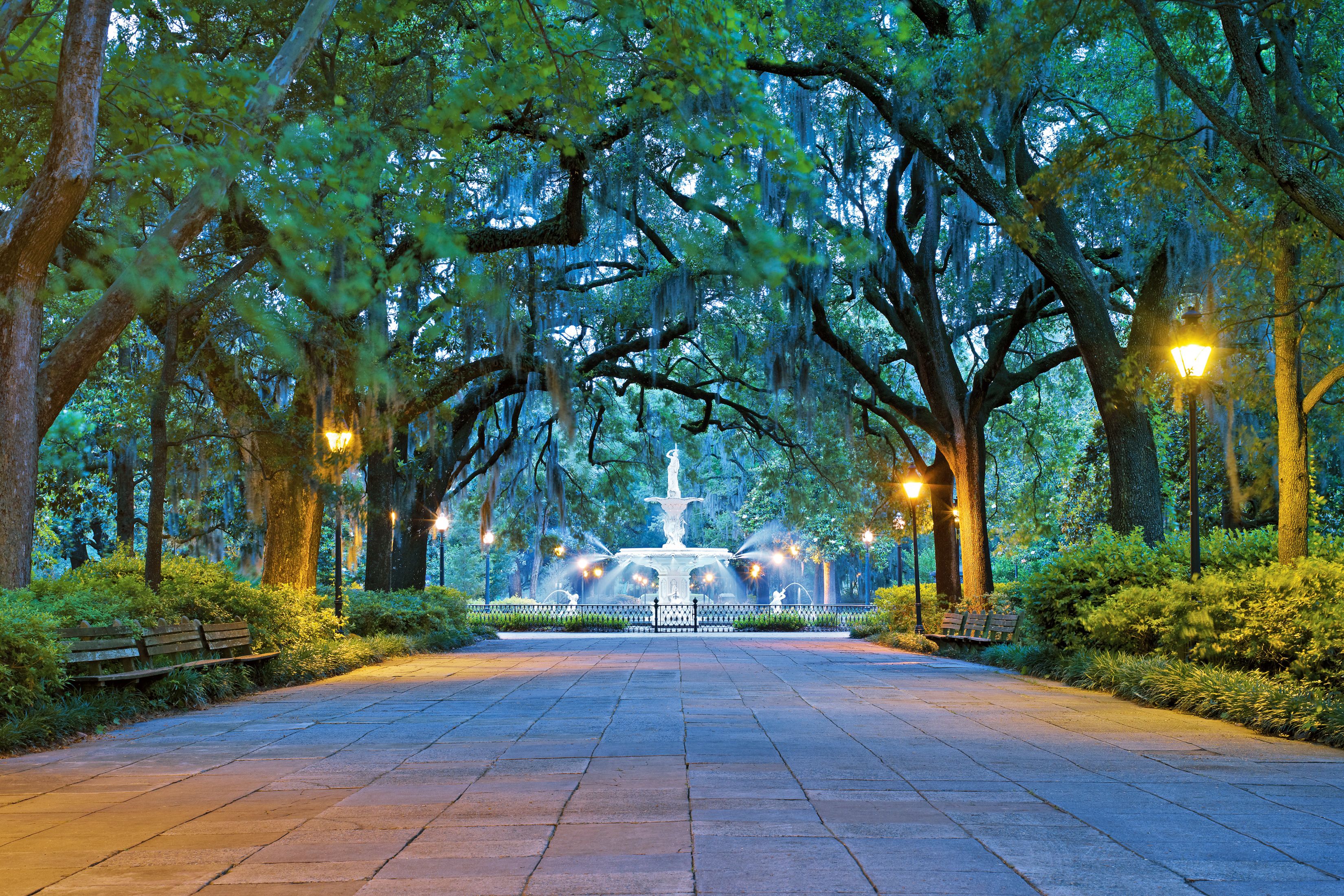 Abendstimmung im Forsyth Park