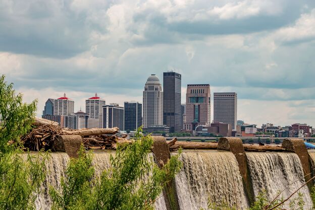 Die Skyline von Louisville im US-Bundesstaat Kentucky Die Skyline von Louisville im US-Bundesstaat Kentucky
