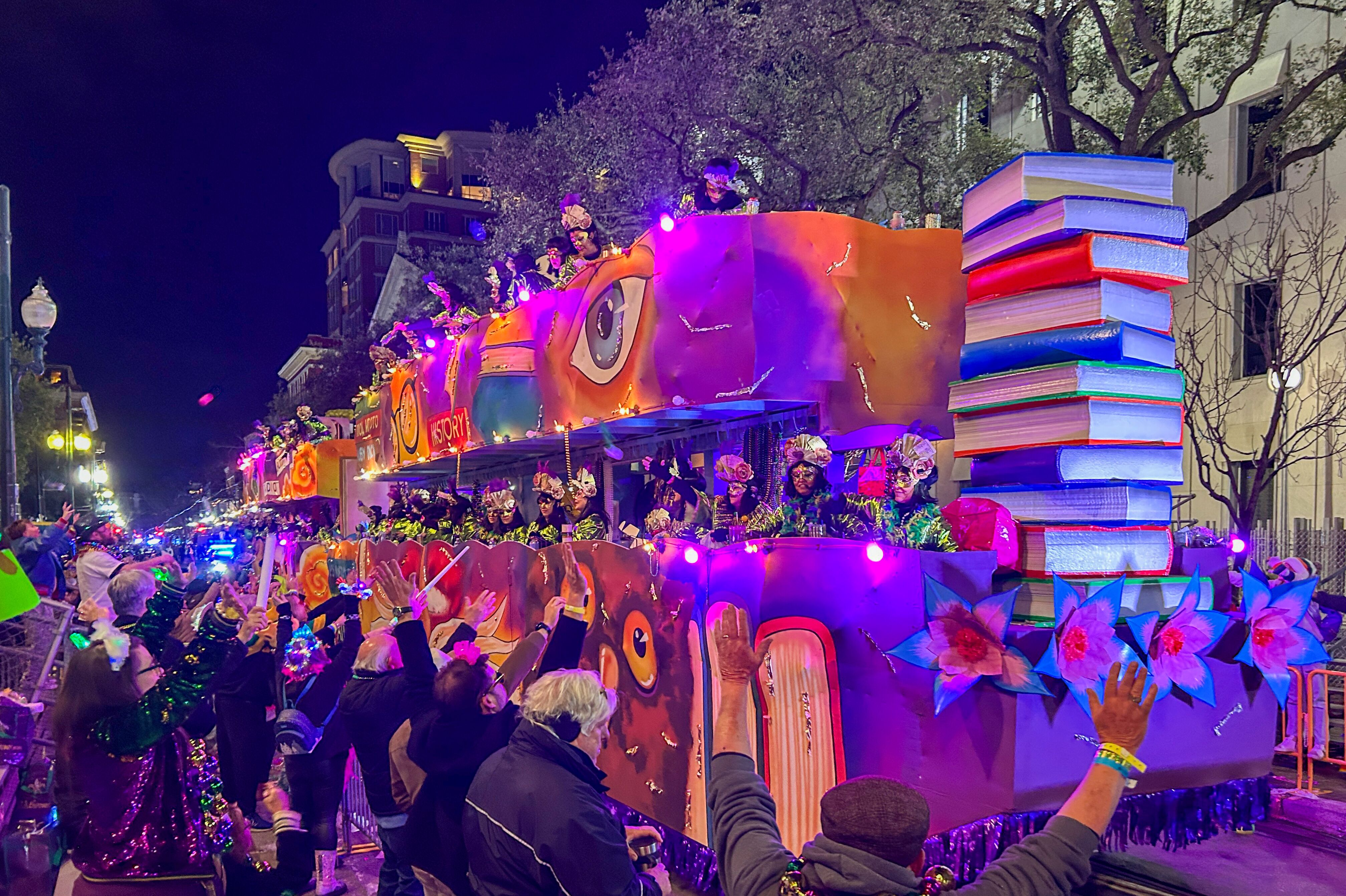 Festwagen auf dem Mardi Gras in New Orleans
