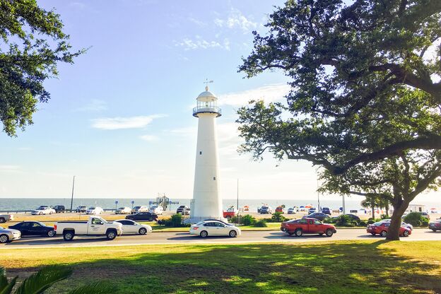 Der Biloxi Leuchtturm an der Küste Mississippis Der Biloxi Leuchtturm an der Küste Mississippis