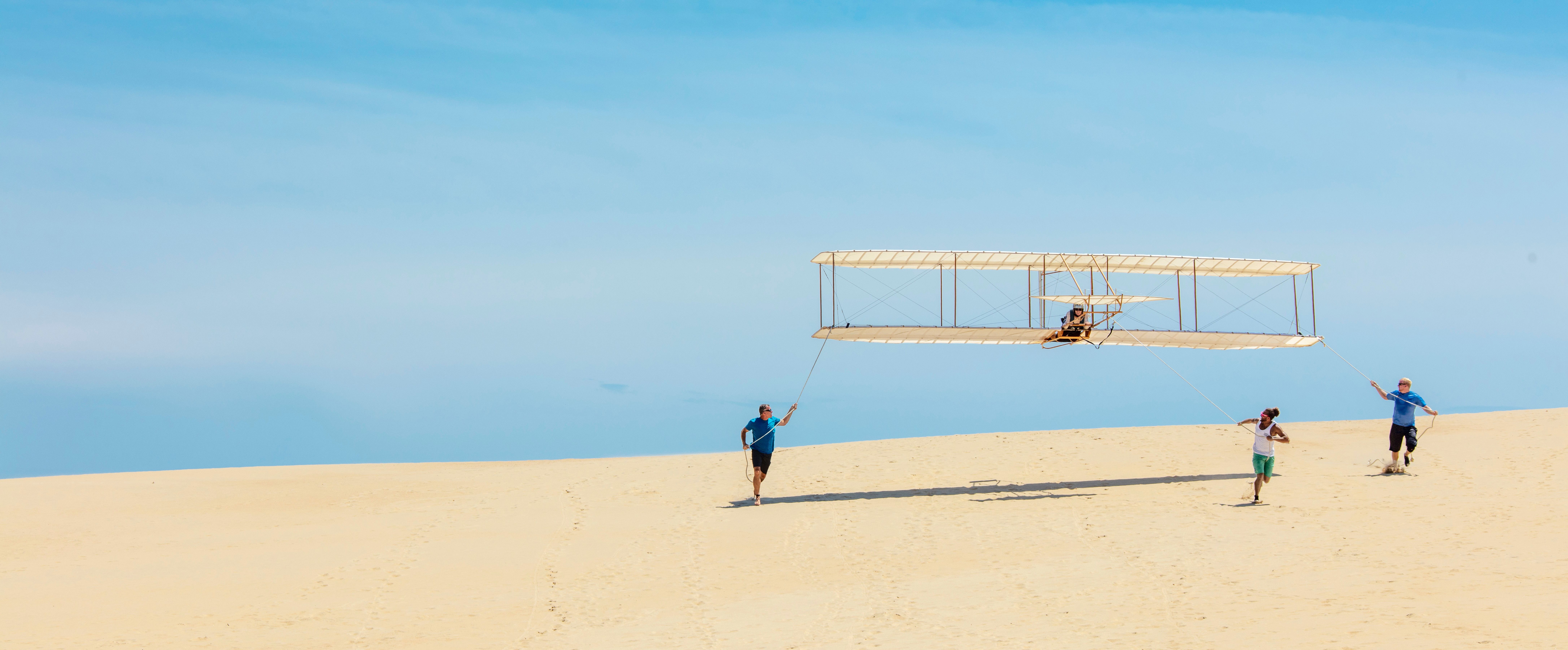 Drachenfliegen im Jockey's Ridge State Park, North Carolina