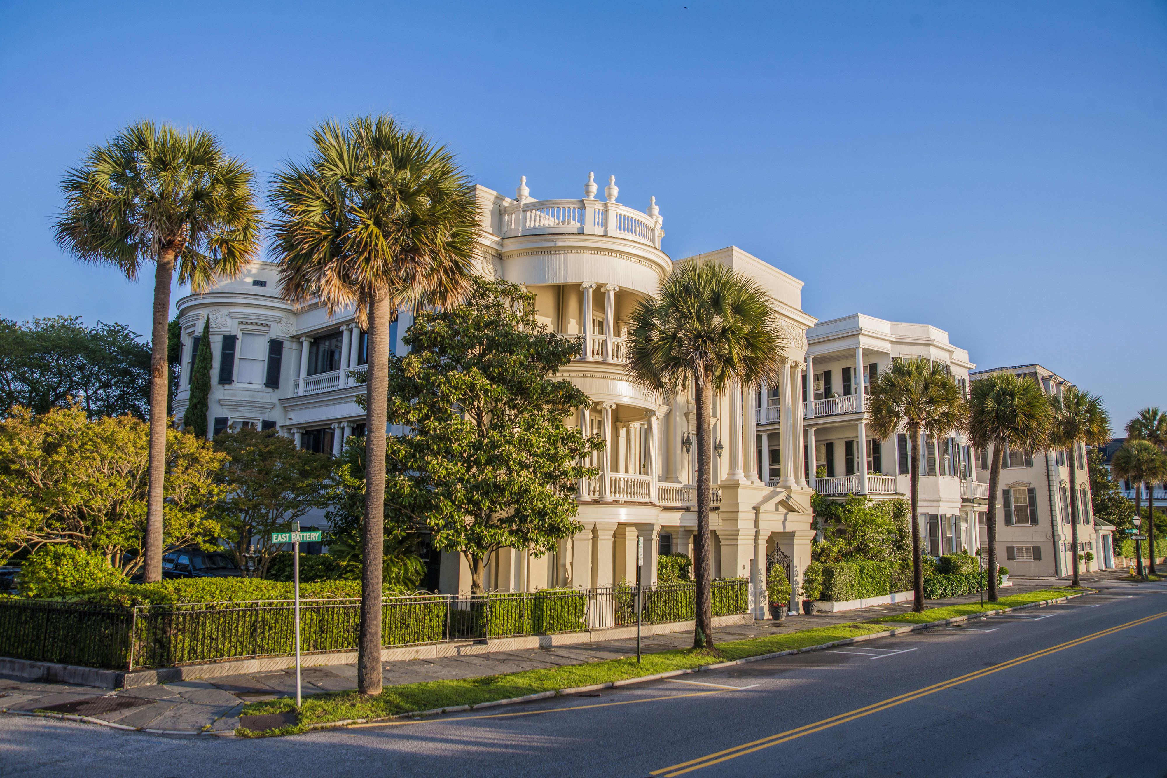 Historische Häuserfassade in der Stadt Charleston in South Carolina