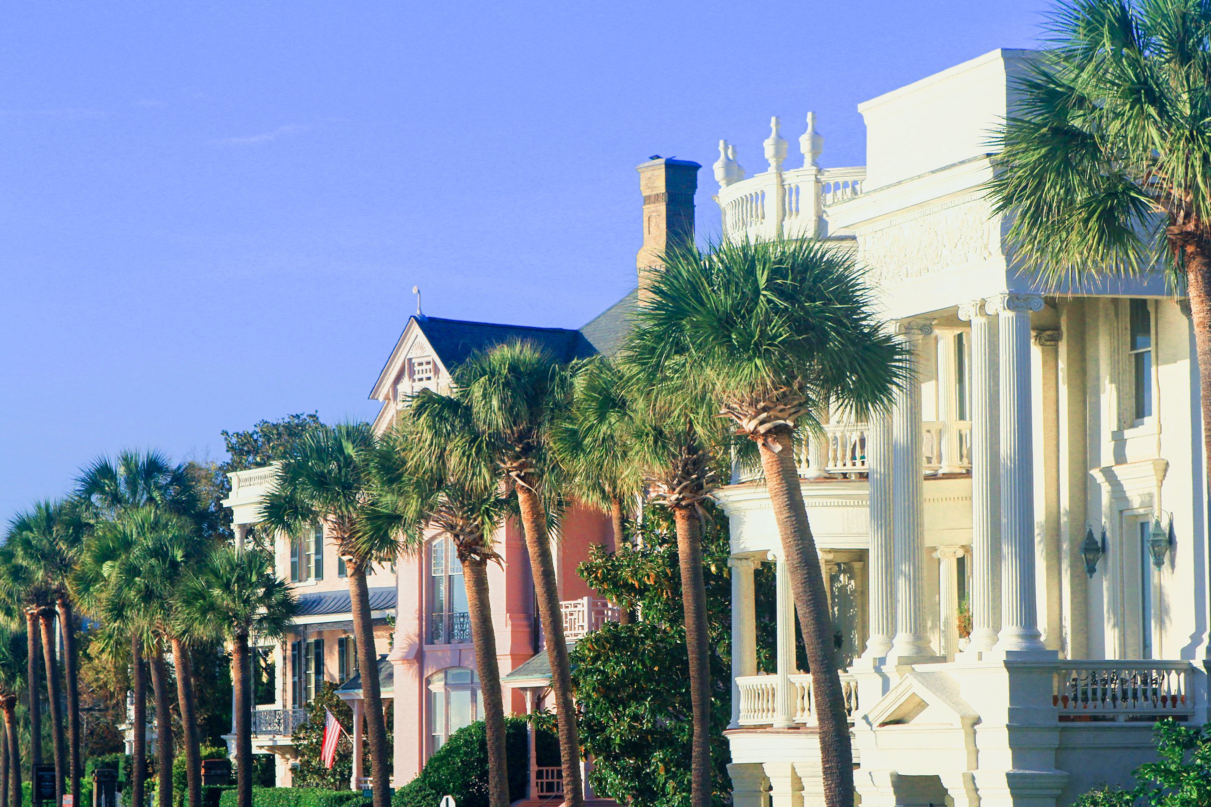 Eine Promenade in Charleston, South Carolina