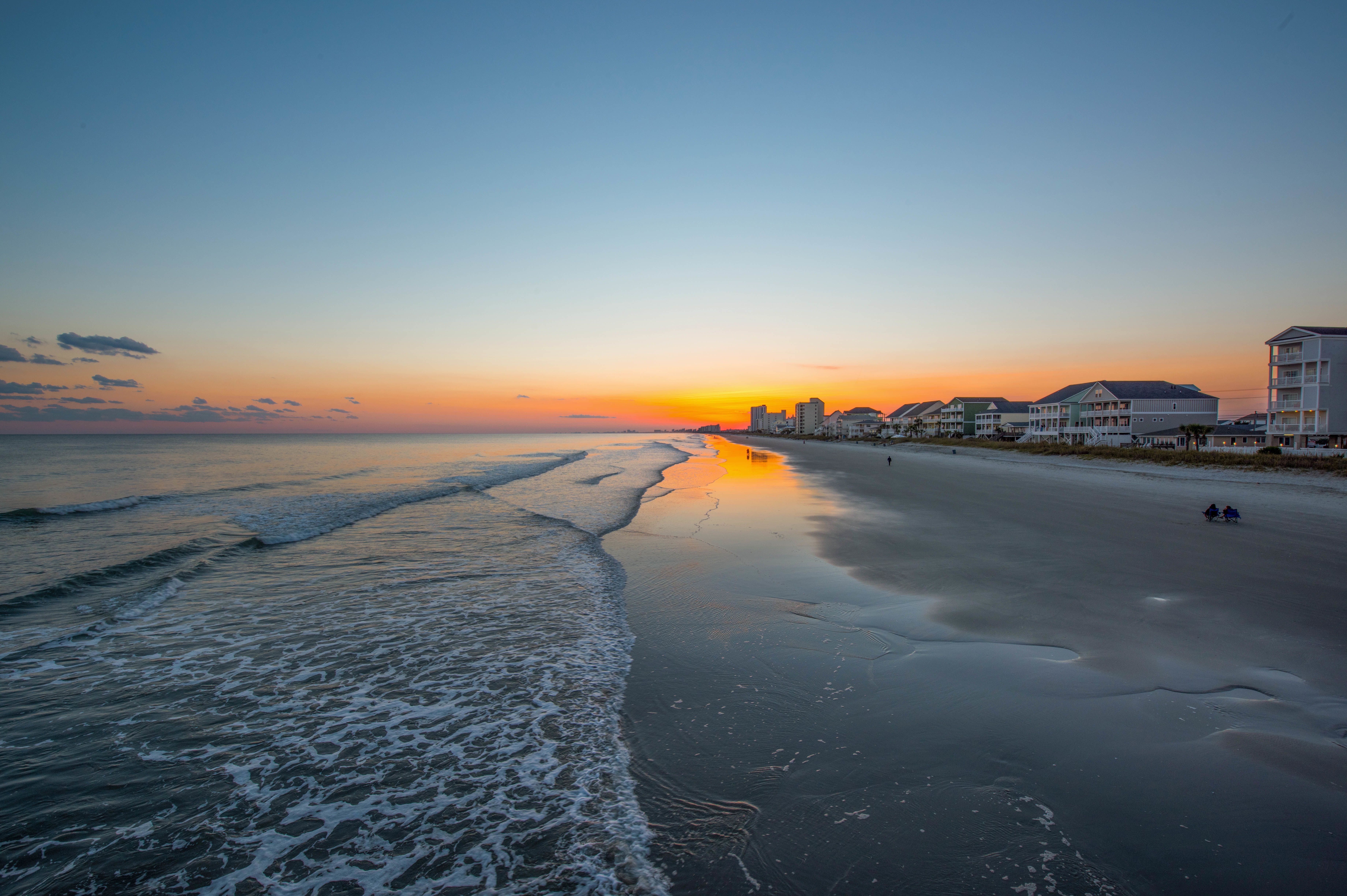 Der Sonnenaufgang am Myrtle Beach, South Carolina