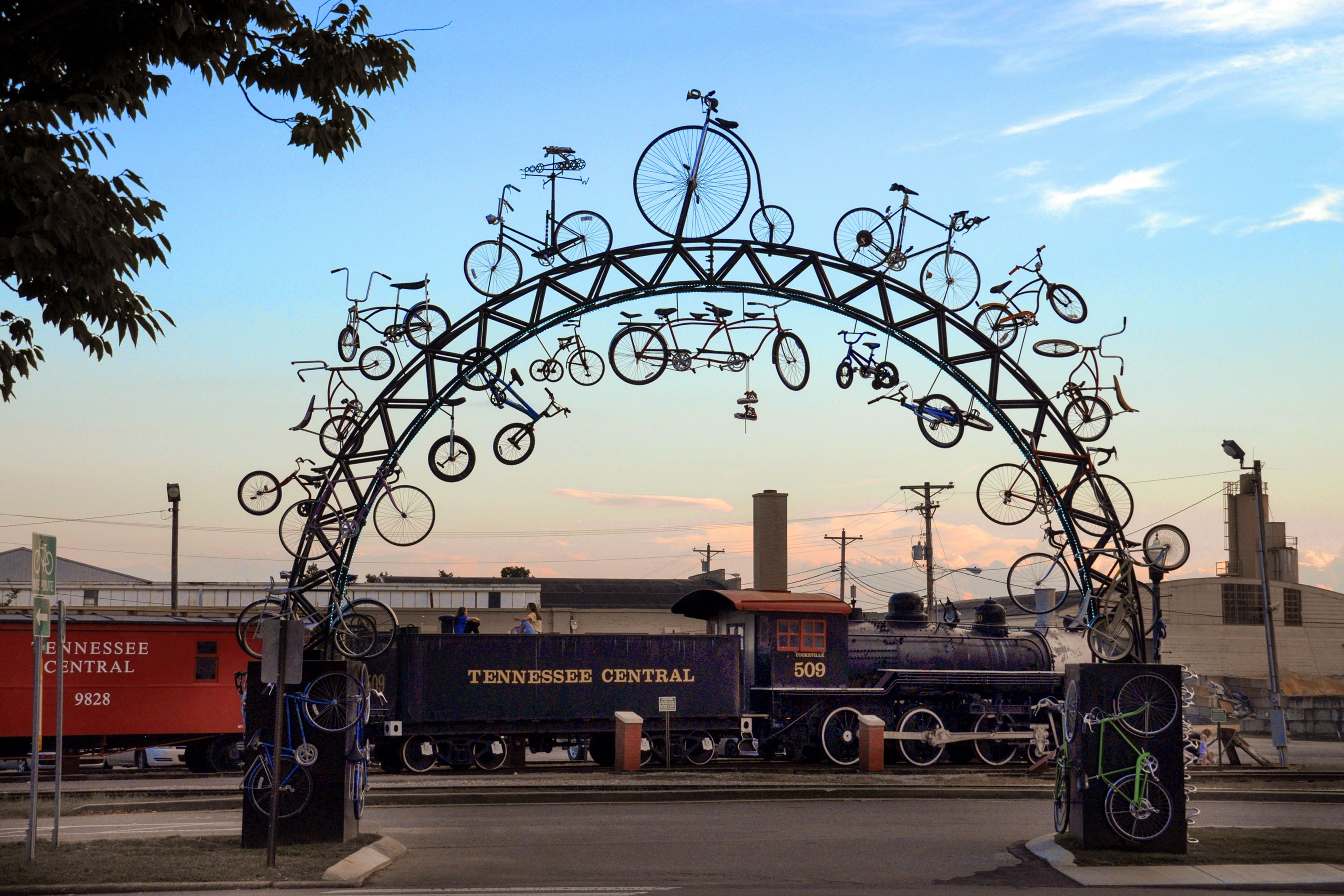 Die Spokes Skulptur in Cookeville, Tennessee