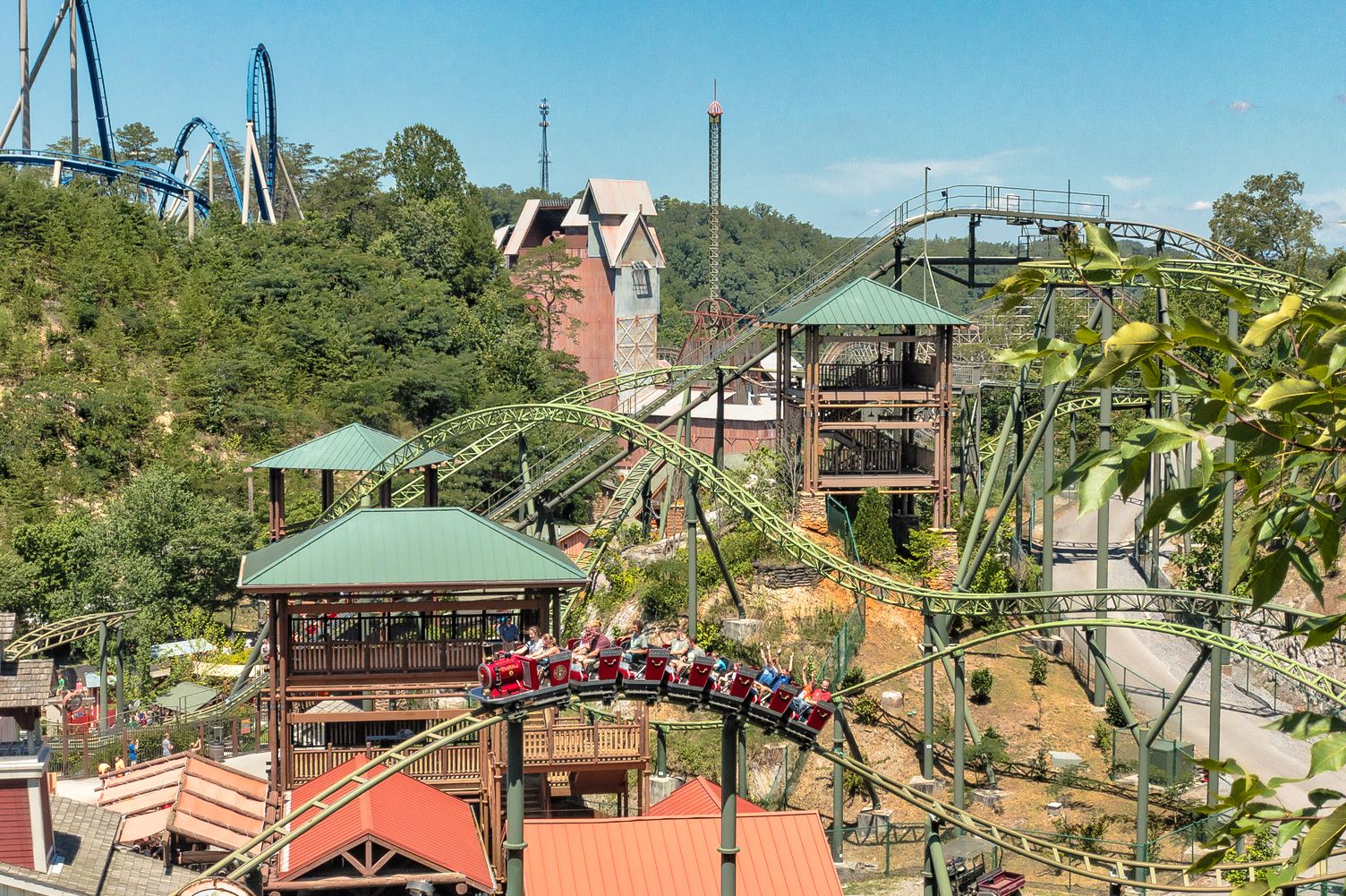 Blick auf den Wilderness Pass in Dollywood in Gatlinburg