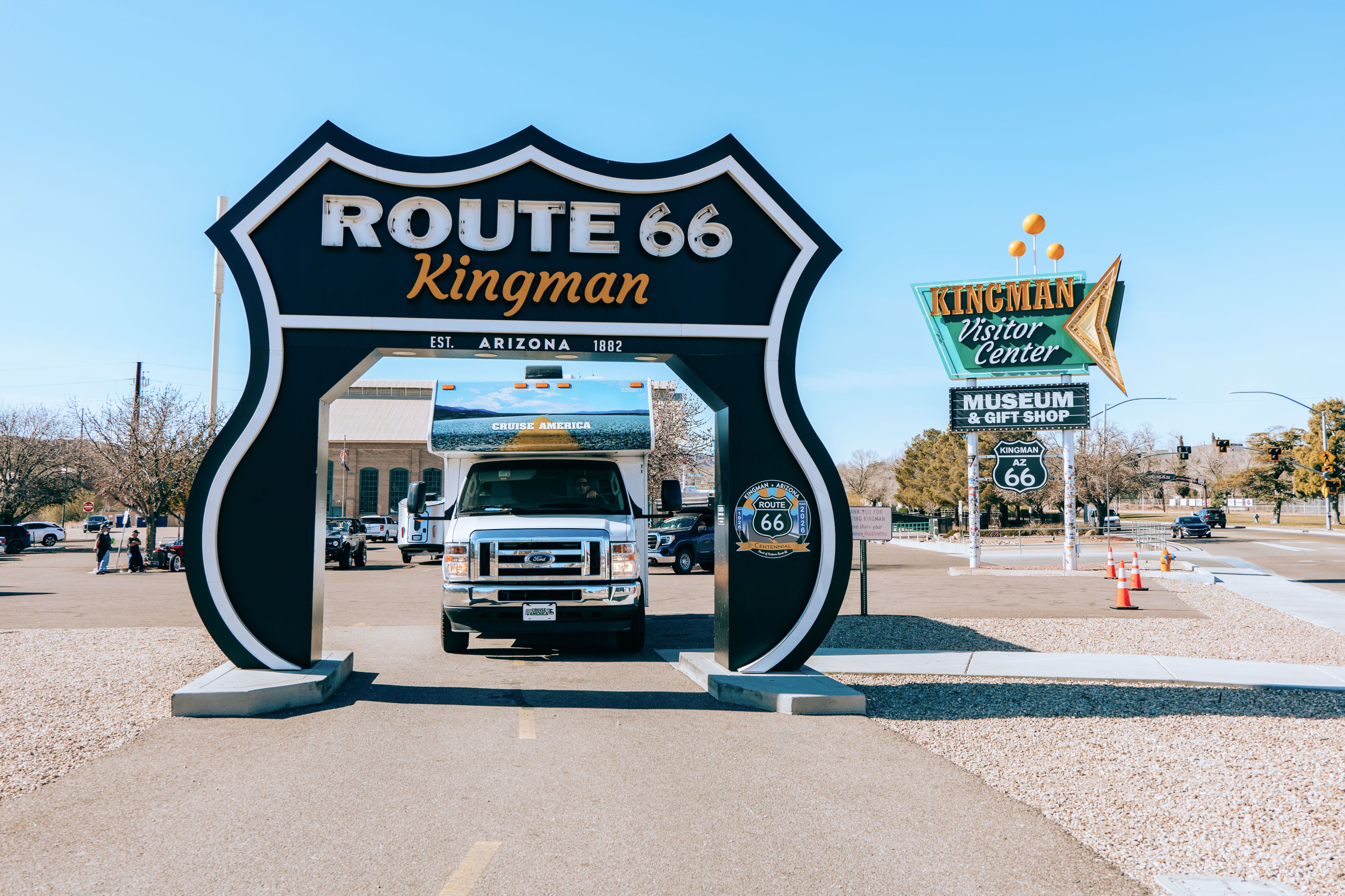 Route 66 Fotospot am Kingman Visitor Center in Arizona