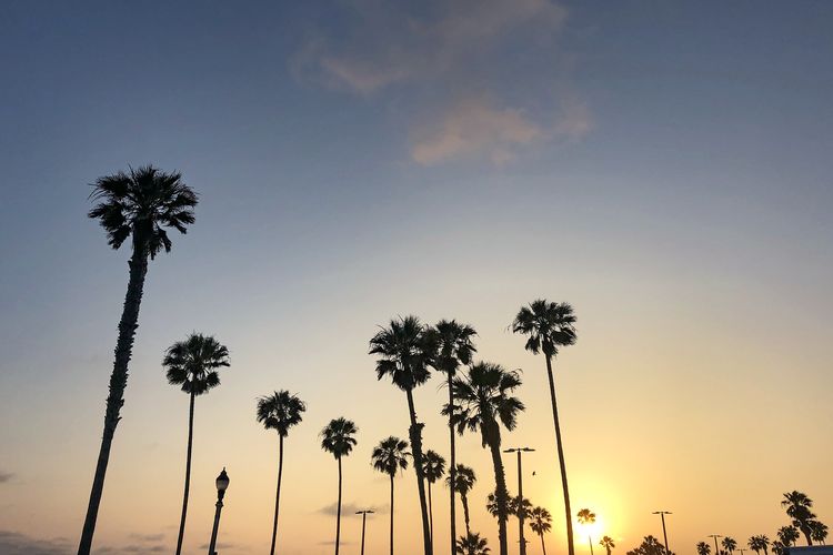 Den Sonnenuntergang am Huntington Beach genieÃŸen