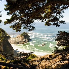 Eine geheime Bucht in Big Sur im Julia Pfeiffer Burns State Park