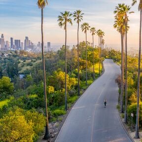 Aufnahme einer Drohne von der Innenstadt Los Angeles Aufnahme einer Drohne von der Innenstadt Los Angeles