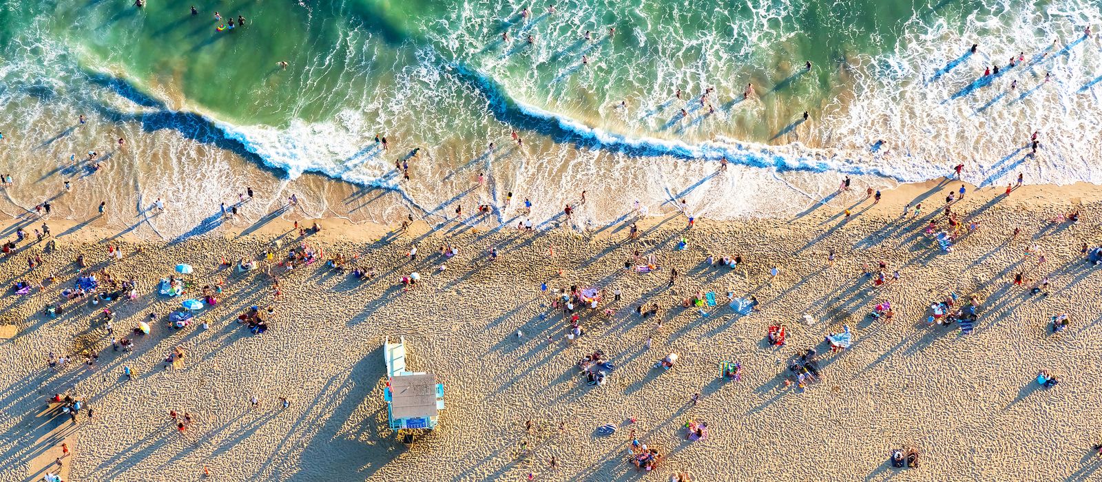 Blick auf den Strand von Santa Monica bei Los Angeles in Kalifornien