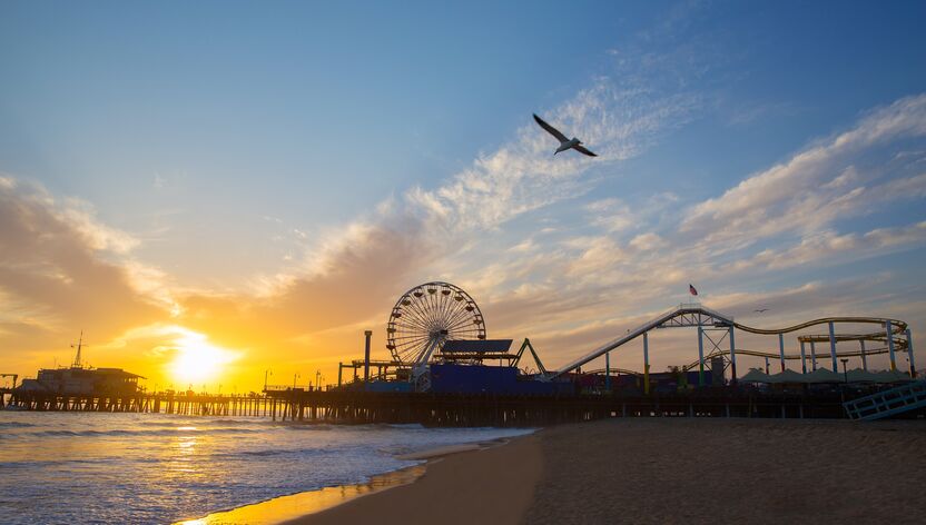 Sonnenuntergang am Santa Monica Pier Sonnenuntergang am Santa Monica Pier