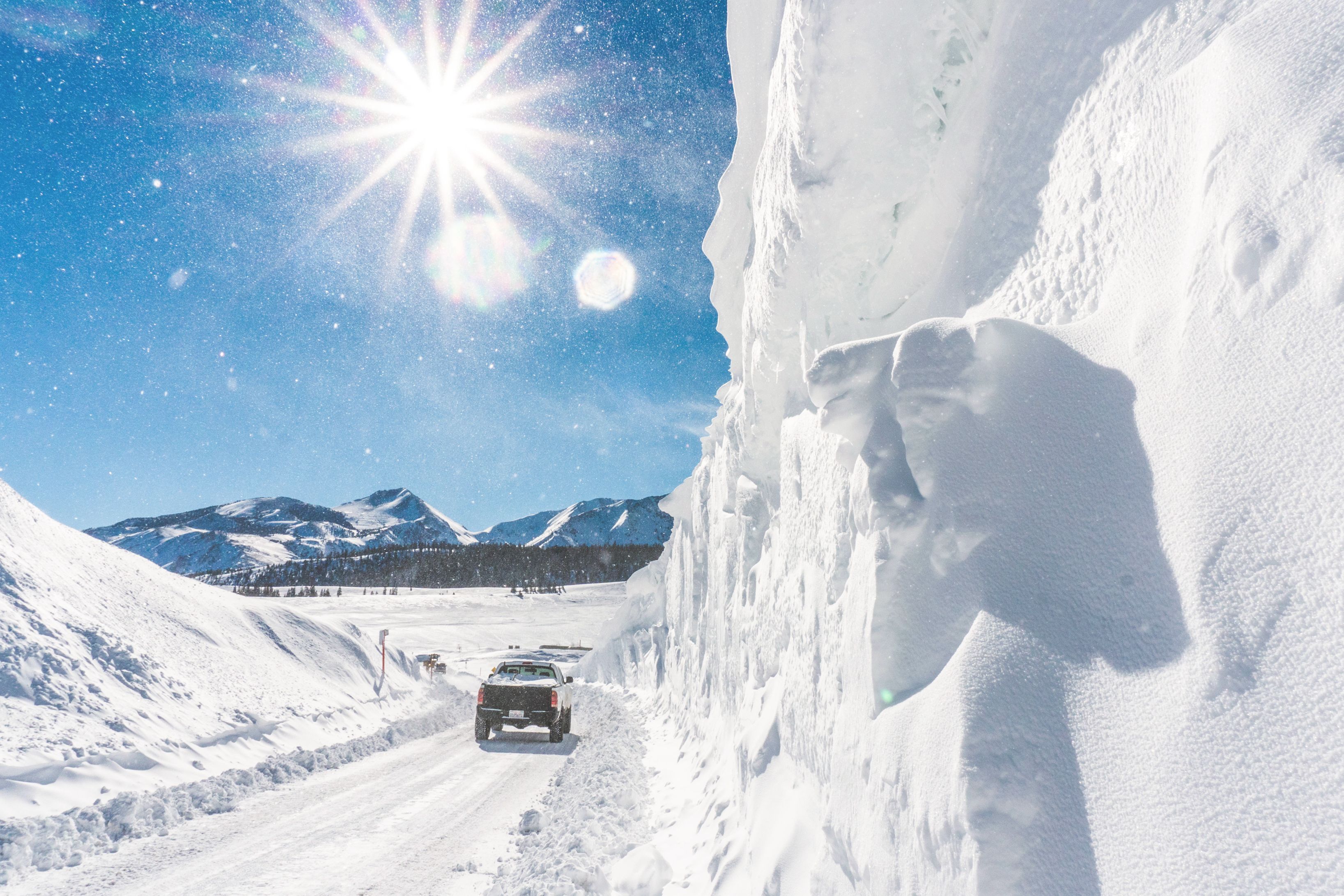 Neuschnee in Mammoth Lakes