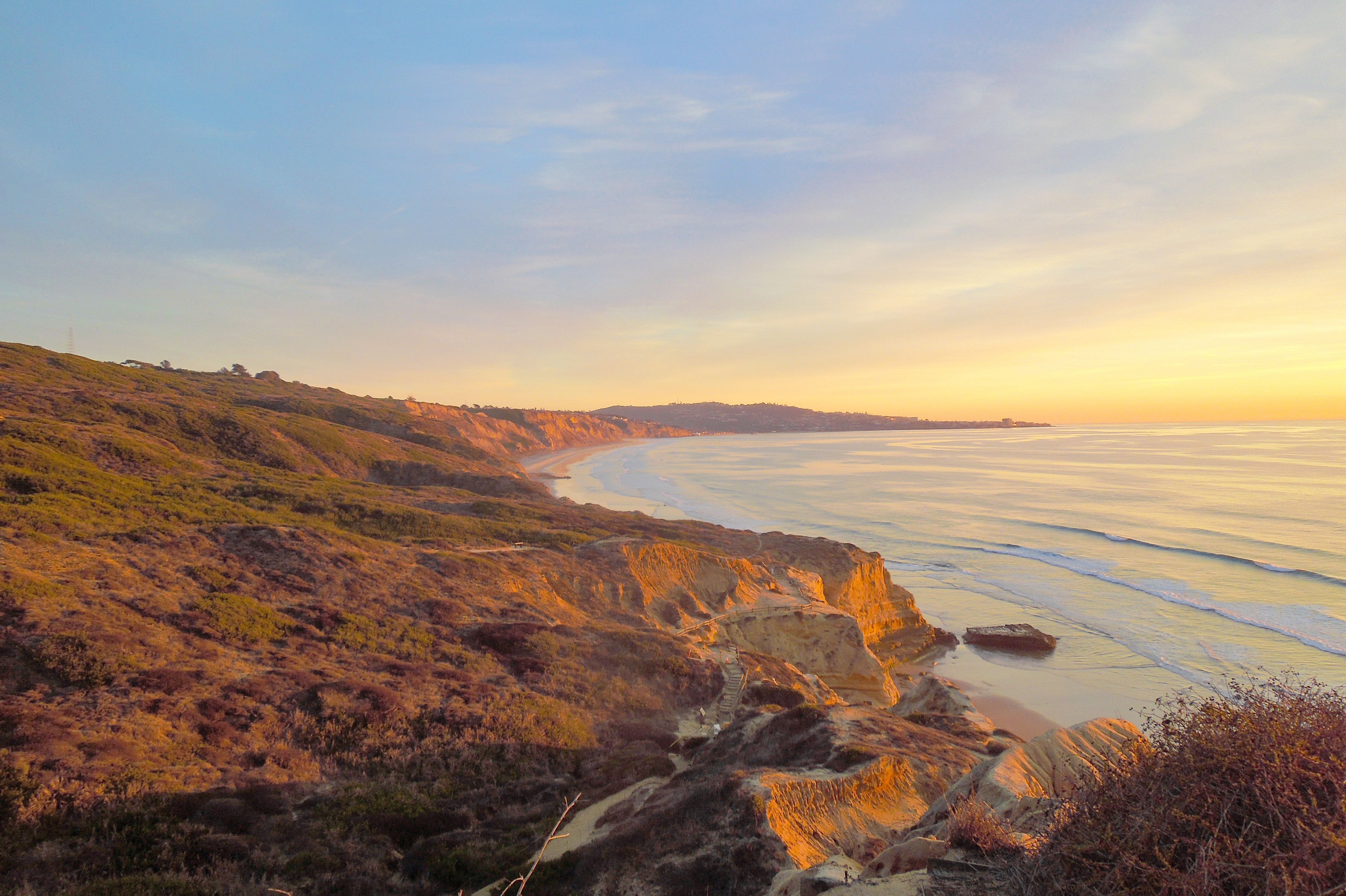 Der Sonnenaufgang im idyllischen La Jolla, Torrey Pines State Natural Reserve