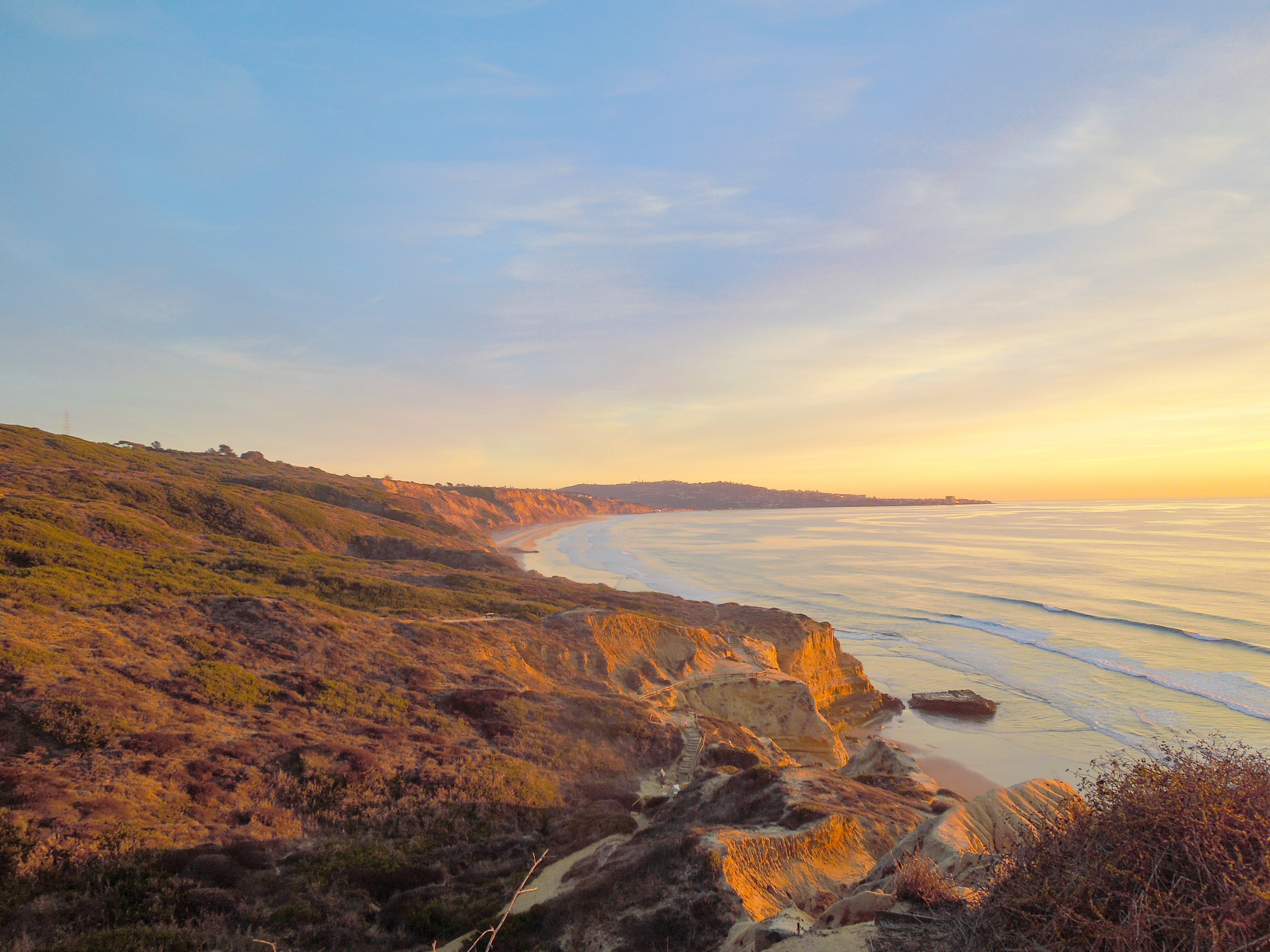 Der Sonnenaufgang im idyllischen La Jolla, Torrey Pines State Natural Reserve