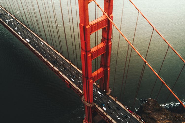 Blick aus der Luft auf die Golden Gate Bridge, San Francisco