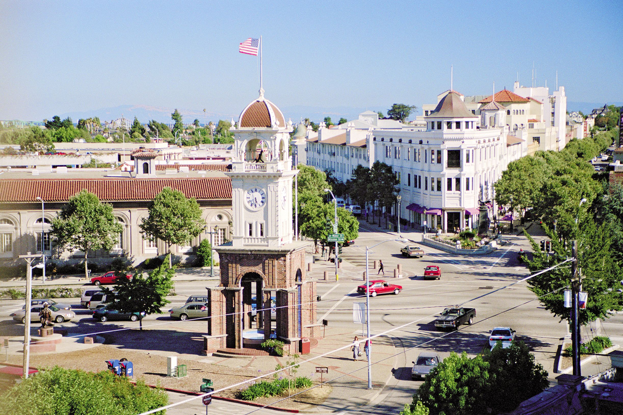 Die Altstadt von Santa Cruz in Kalifornien, USA