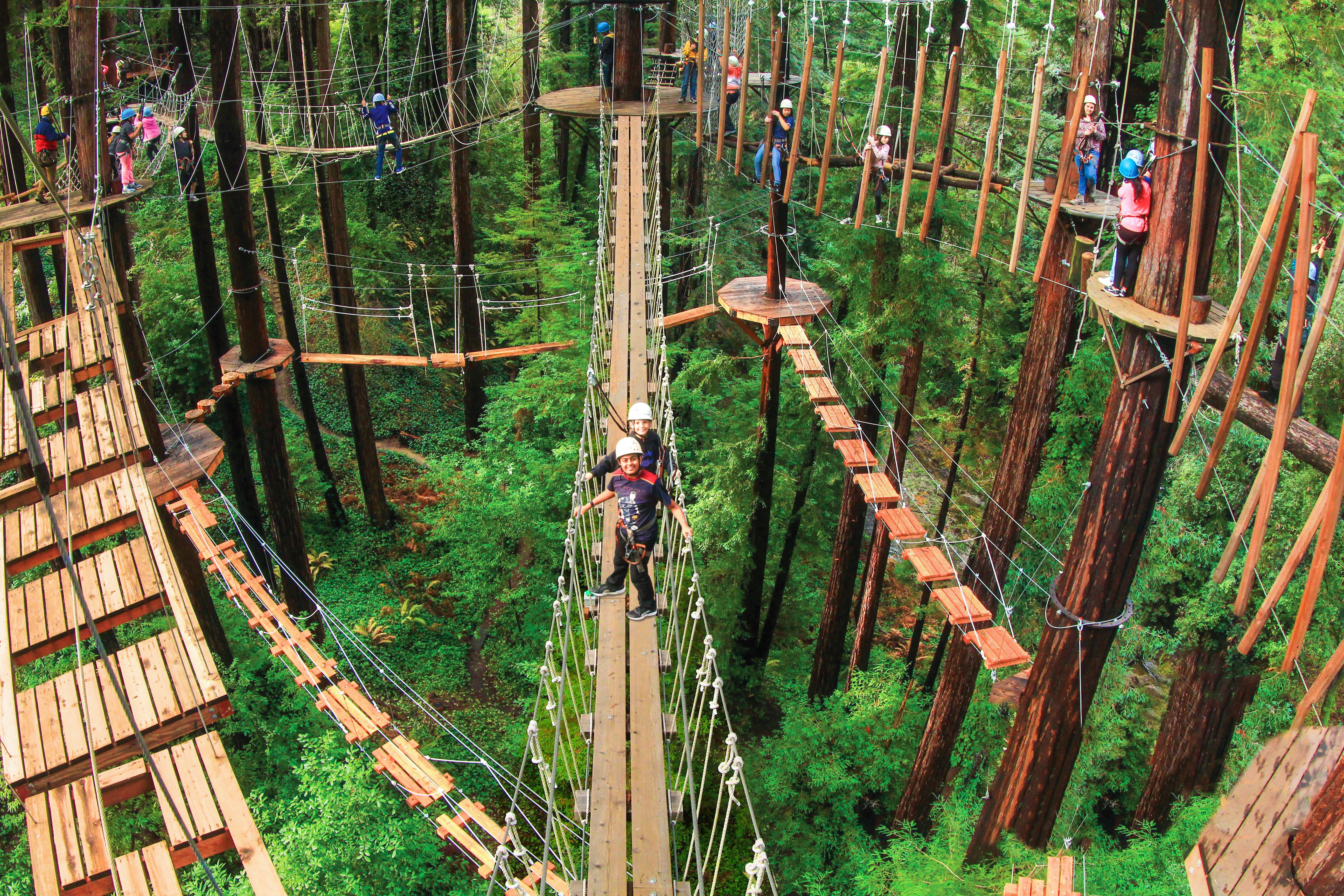 Der Mount Hermon Adventures Hochseilgarten in Santa Cruz County