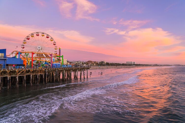Sonnenuntergang am Santa Monica Pier