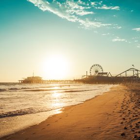 Traumhafter Strand in Santa Monica Pier