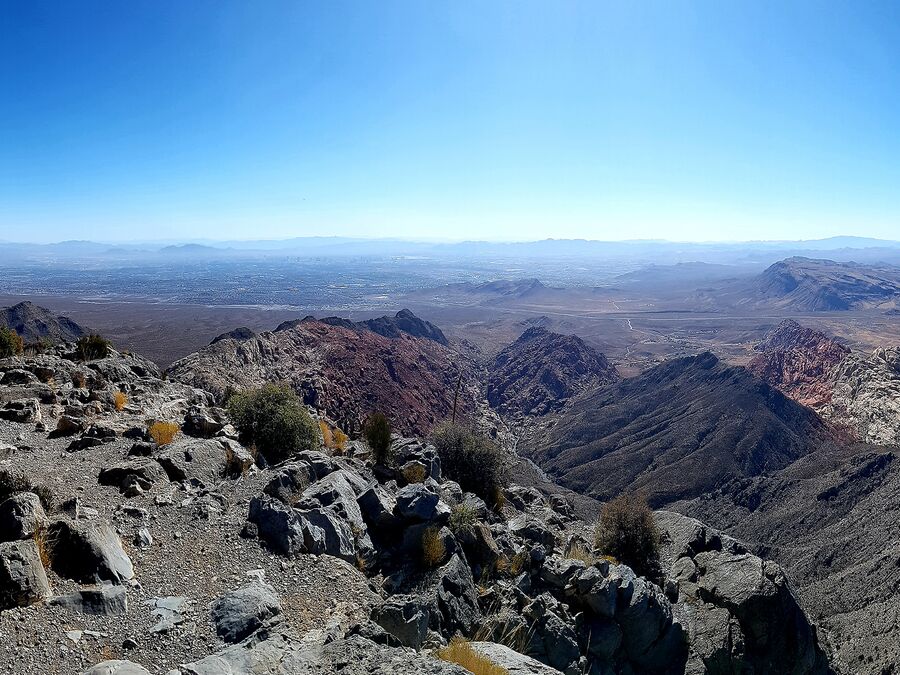 Blick von der Conservation Area über den Red Rock Canyon, Nevada