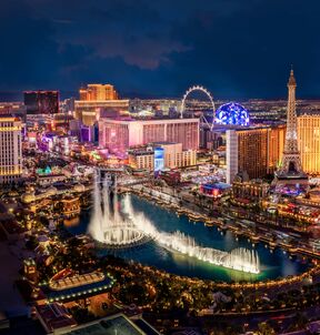 Blick auf Las Vegas bei Nacht