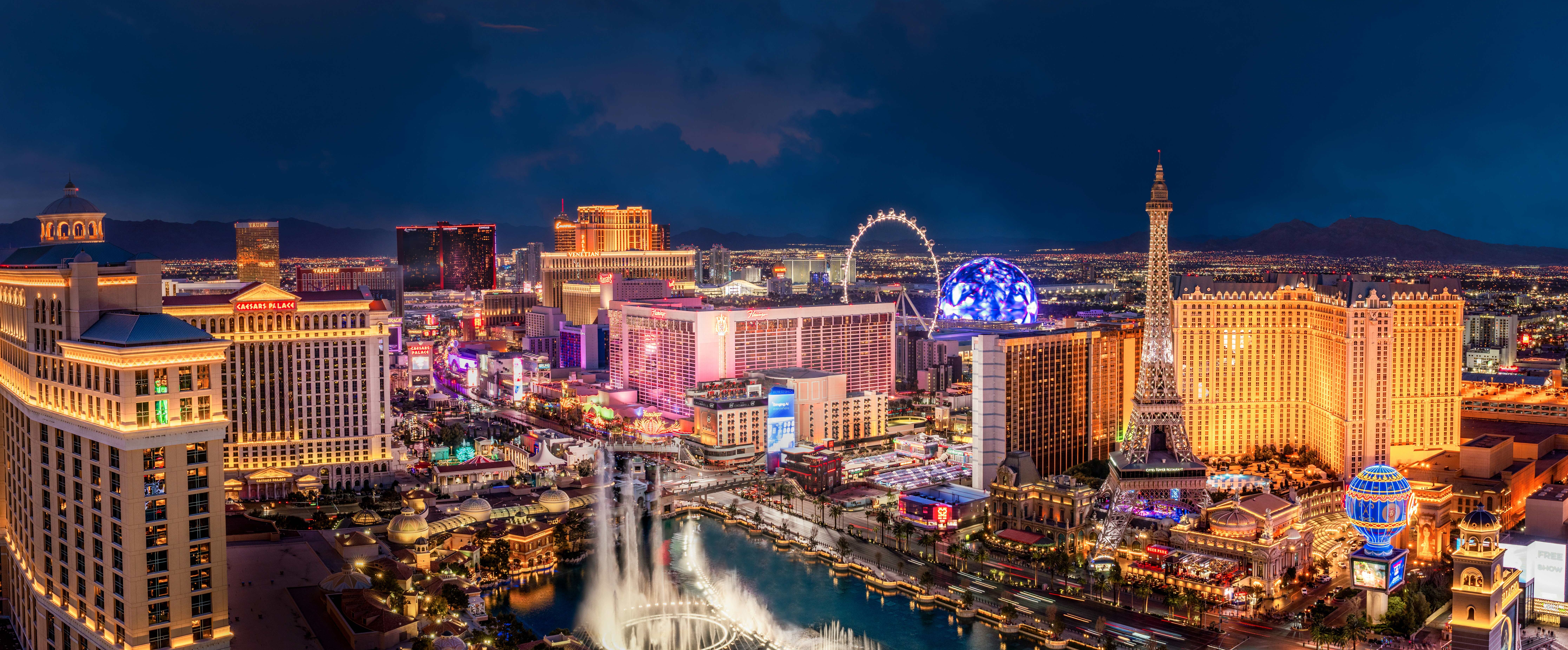 Blick auf Las Vegas bei Nacht Blick auf Las Vegas bei Nacht