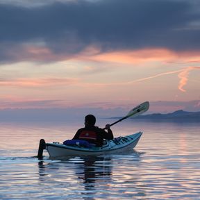 Kayaking Great Salt Lake, Antelope Island Kayaker