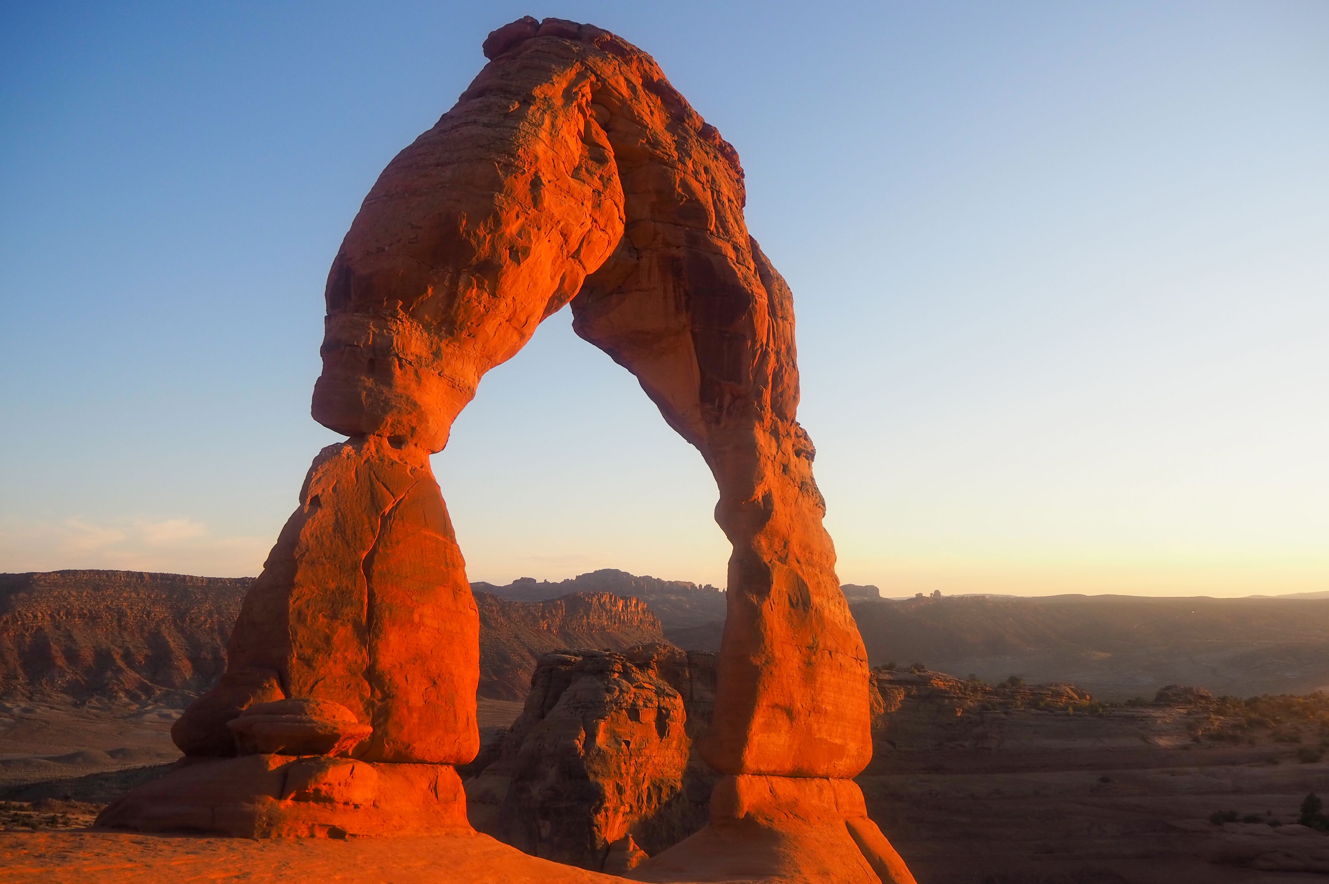 Sonnenuntergang am Delicate Arch im Arches Nationalpark