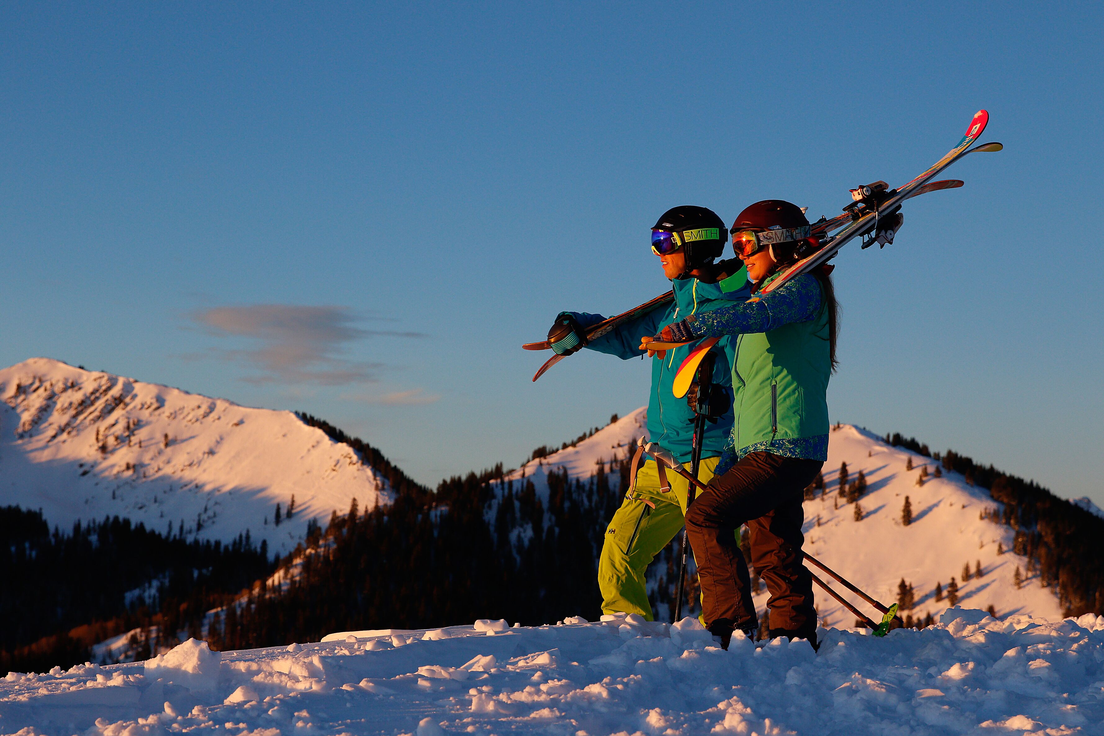 Skifahrer im Park City Mountain Resort, Park City, Utah