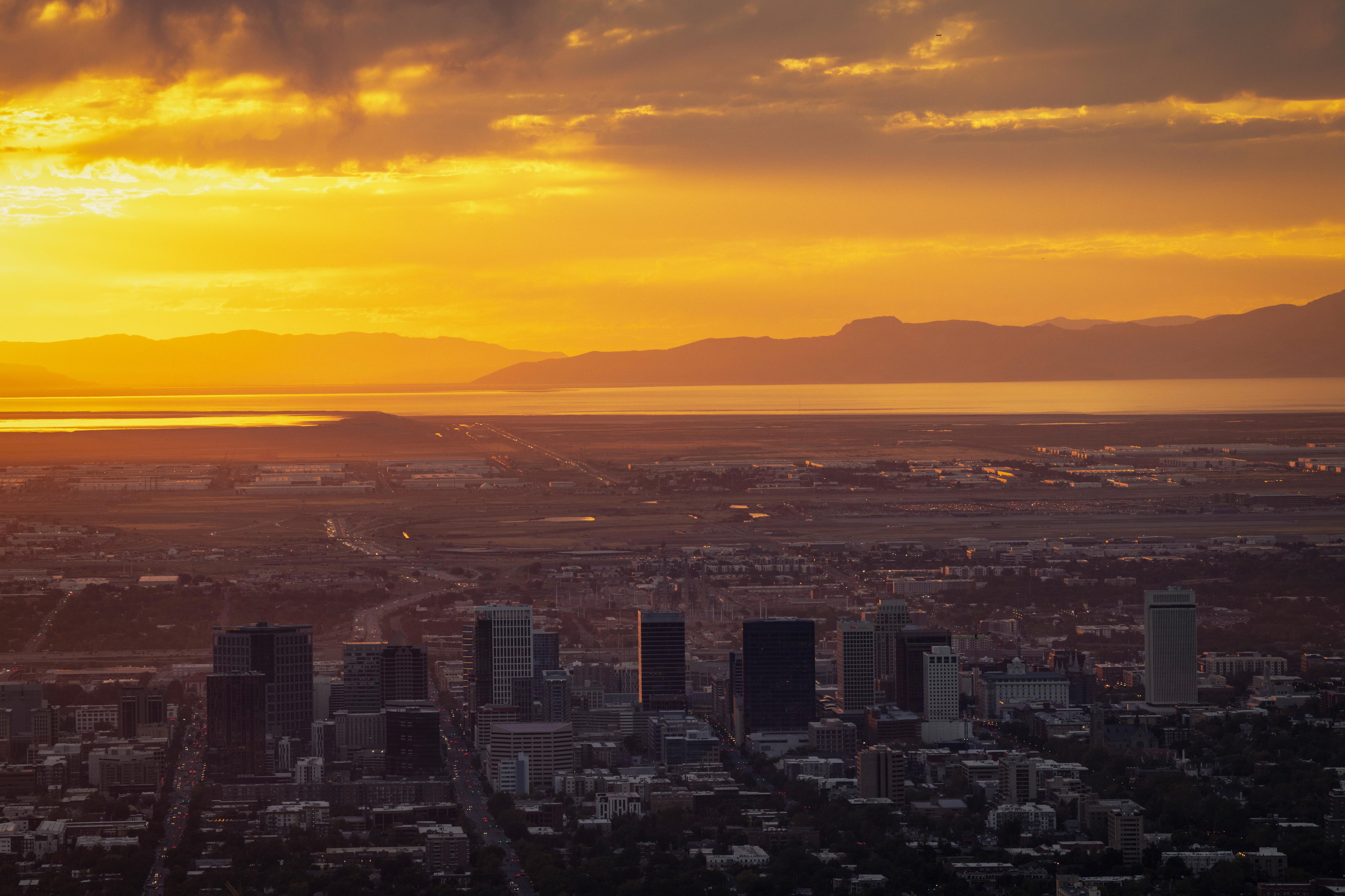 Sonnenuntergang über Salt Lake City