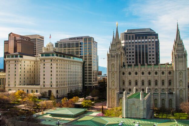 Blick auf den Temple Square in Salt Lake City Blick auf den Temple Square in Salt Lake City