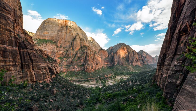 Great White Throne view from Angels Landing Trail, Zion National Park Great White Throne view from Angels Landing Trail, Zion National Park