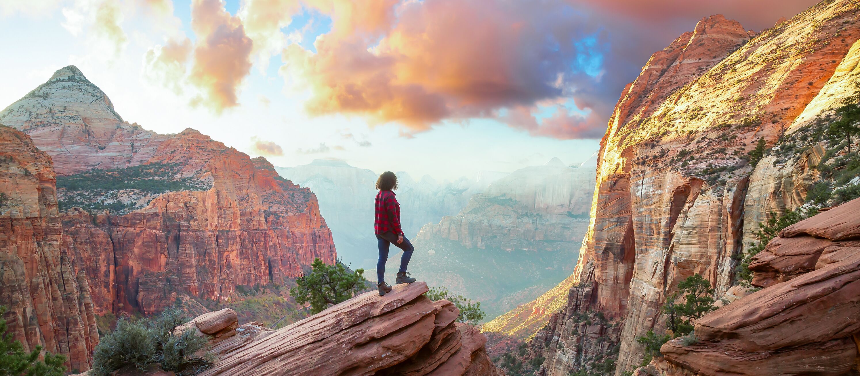 Atemberaubender Blick auf den Canyon im Zion National Park in Utah