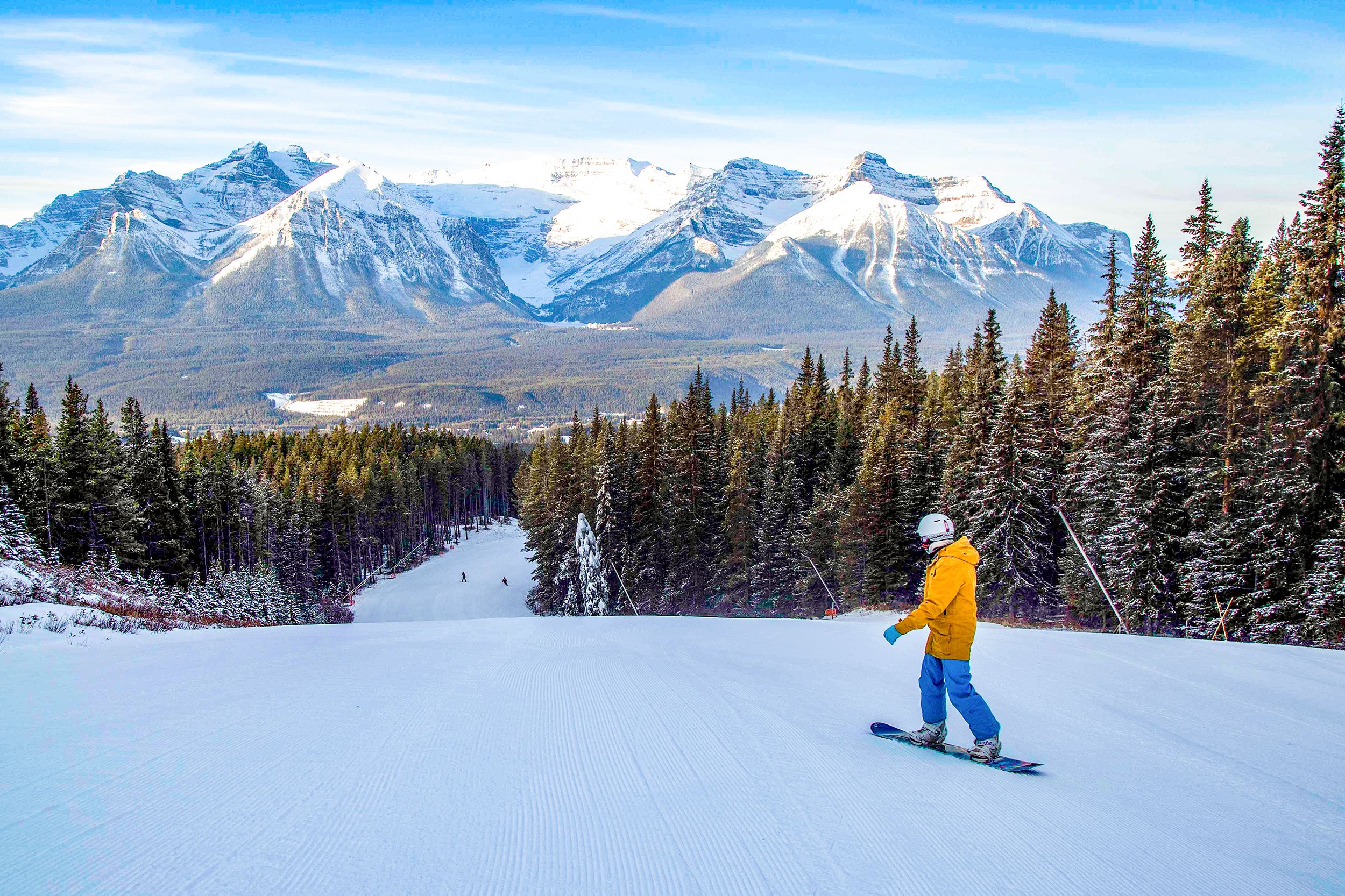 EindrÃ¼cke aus dem Lake Louise Skigebiet in Alberta, Kanada