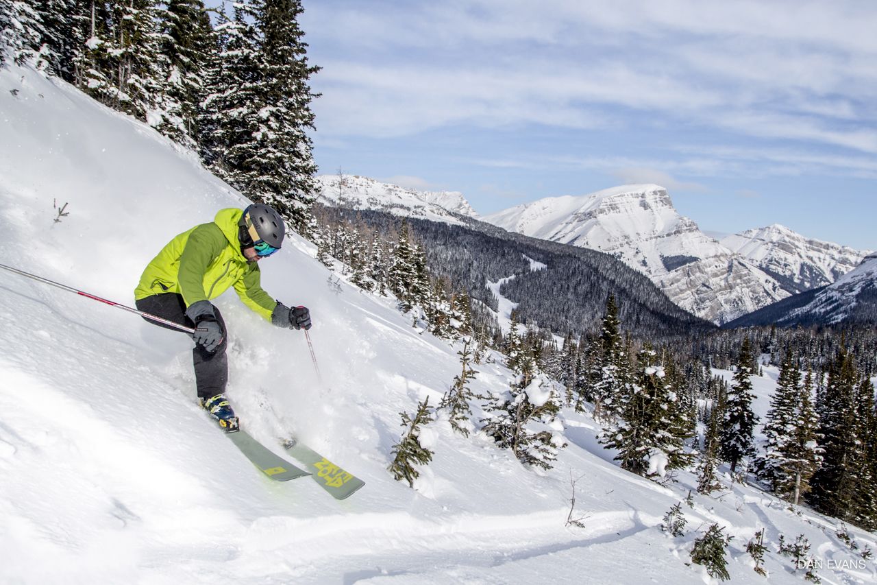 Skifahrer im Sunshine Village, Kanada